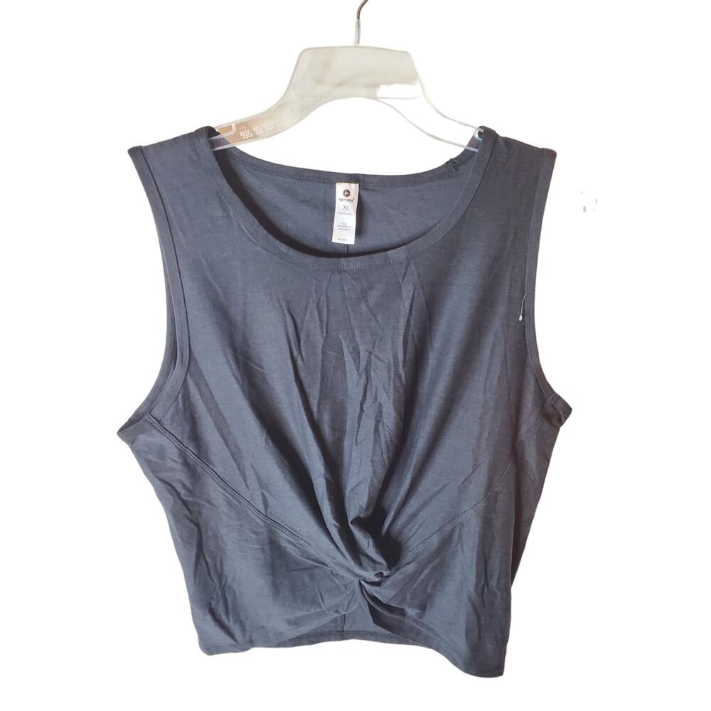 90 Degree by Reflex Heather Black Twist Front Tank, NWT, XL